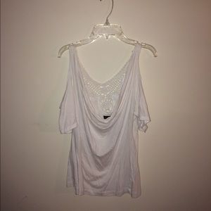 Susie Rose white scoop neck too lace back